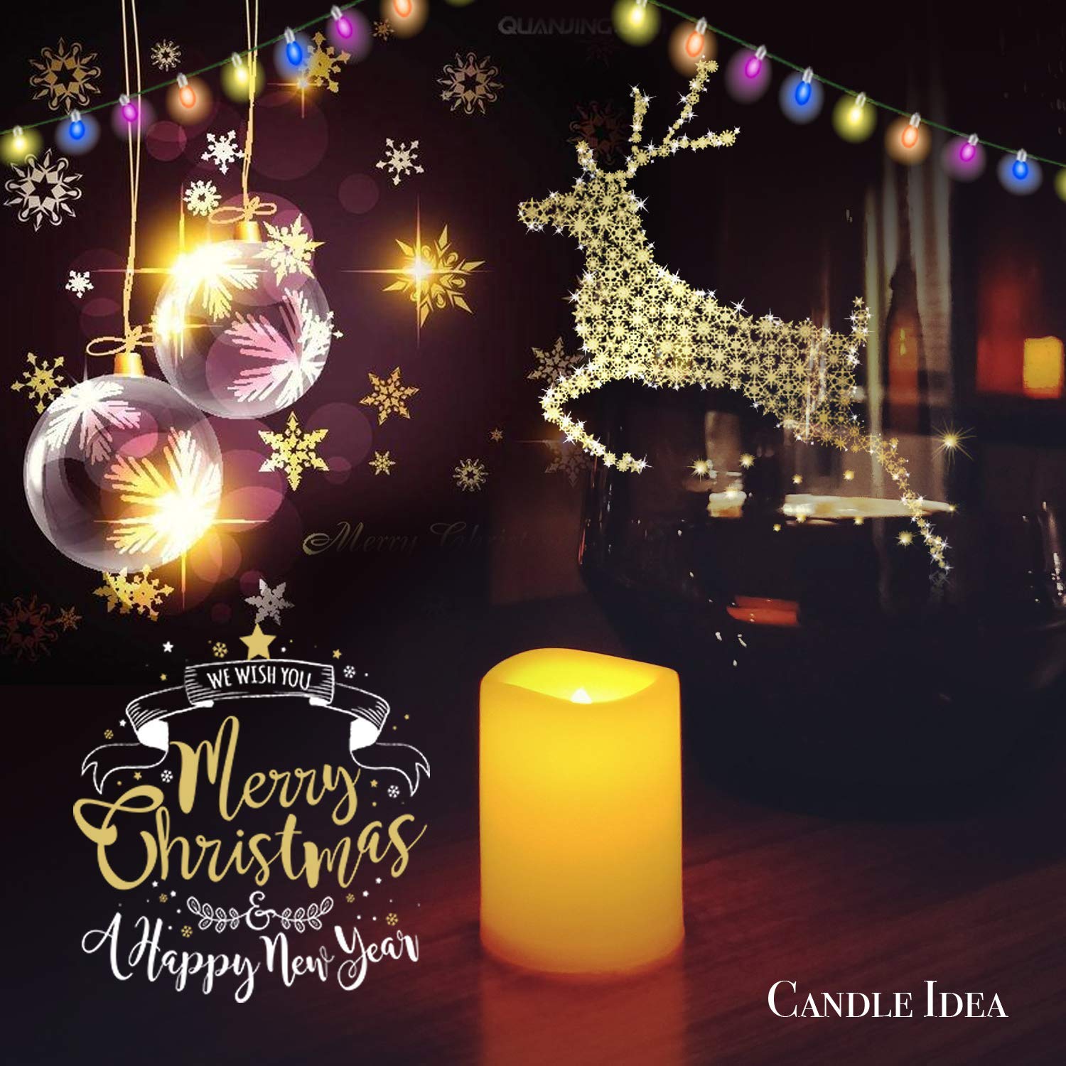 Flameless Flickering Led Votive Tealight Candles Battery Operated With Timer / 6 Hours On And 18 Hours Off Per Cycle, Led Tea Li